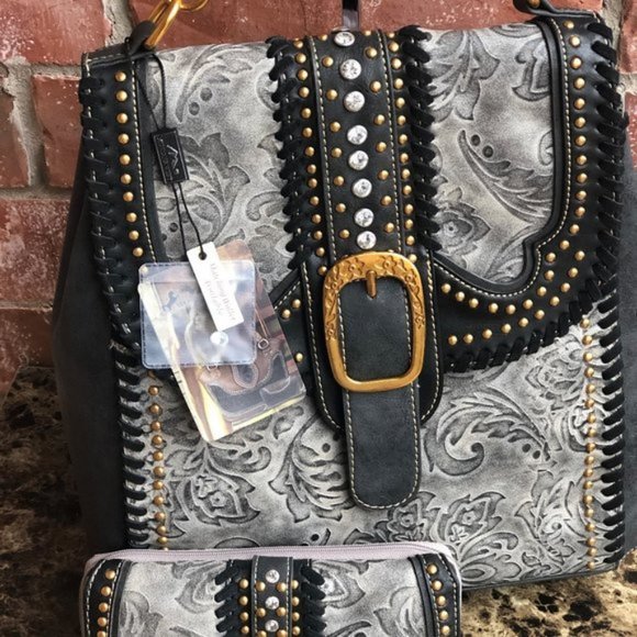 Montana West Backpack and Wallet Set Black - Picture 2 of 6